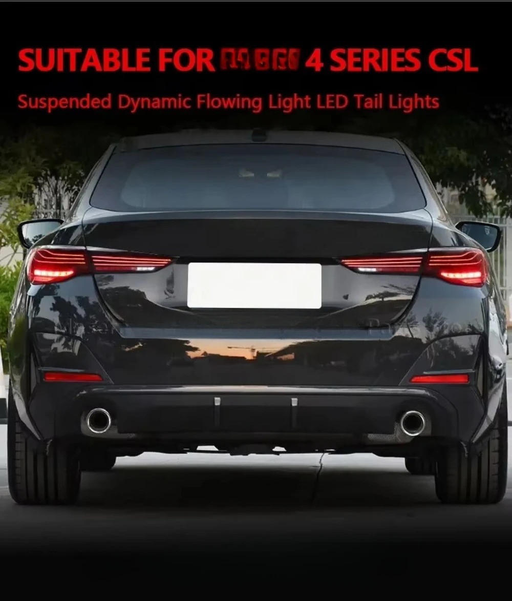 For 4 Series CSL 20-23 Tail Light Assemblies M4 Modified DRL Rear Taillight Flowing Turn Signal Floating Line Car Lamp
